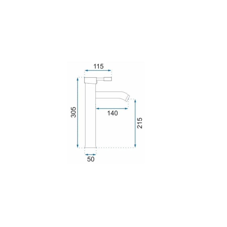 REA-B8665 - Wastafelmengkraan GRAF 30,5 cm zwart