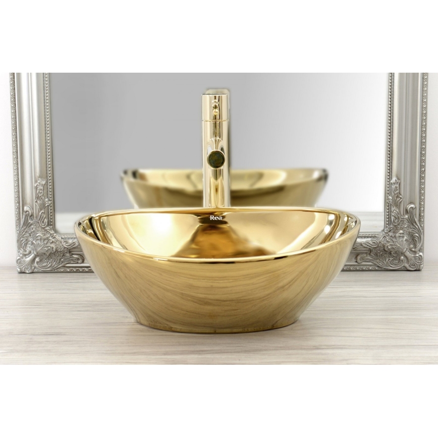 REA-B8803 - Gouden wastafelkraan TESS 31,5 cm