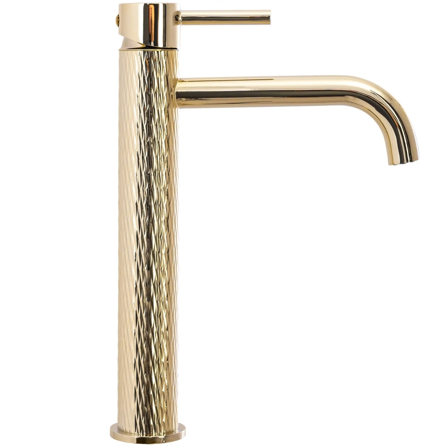 REA-B8821 - Gouden wastafelkraan LUNGO ART 28 cm