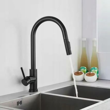 REA-B9147 - Keukenkraan met uittrekbare handdouche FRESH 39,5 cm mat zwart