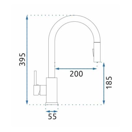 REA-B9148 - Keukenkraan met uittrekbare sproeikop FRESH 39,5 cm geborsteld goud
