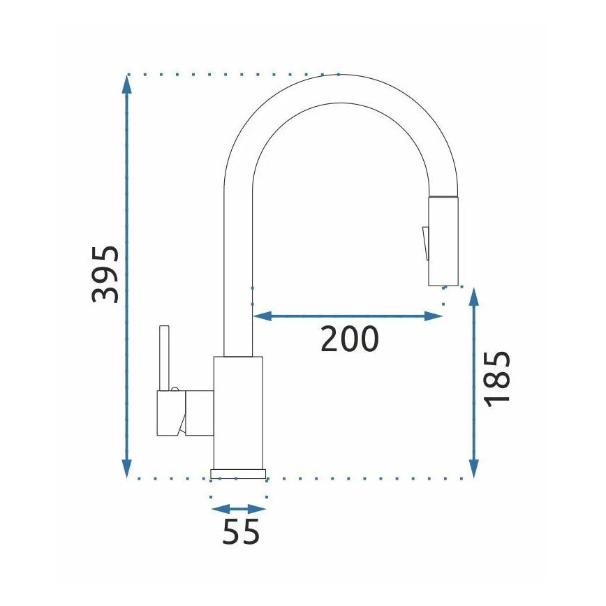REA-B9148 - Keukenkraan met uittrekbare sproeikop FRESH 39,5 cm geborsteld goud