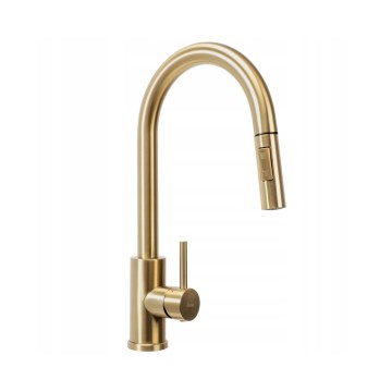 REA-B9842 - Aanraakbare keukenkraan met uittrekbare sproeikop FRESH TOUCH 37 cm 4xAA geborsteld goud