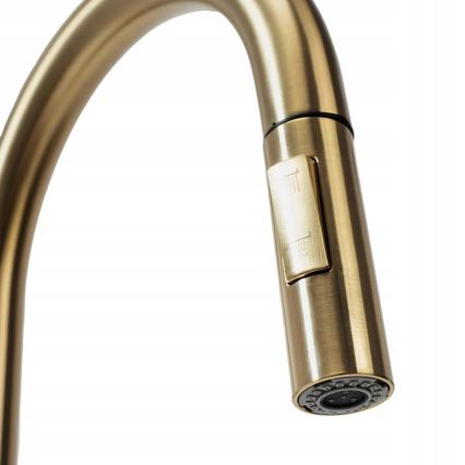 REA-B9842 - Aanraakbare keukenkraan met uittrekbare sproeikop FRESH TOUCH 37 cm 4xAA geborsteld goud