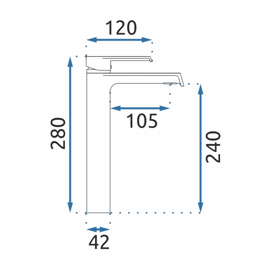 REA-B9966 - Wastafelmengkraan HASS 28 cm mat zwart
