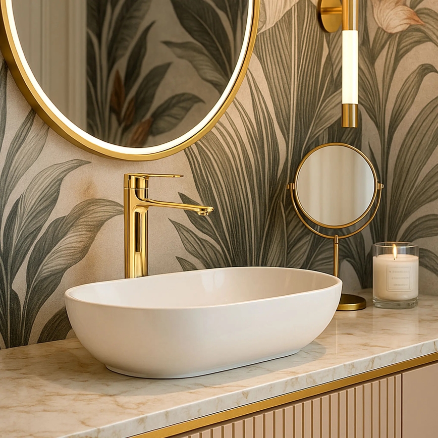 REA-B9983 - Wastafelkraan STORM 29,5 cm goud