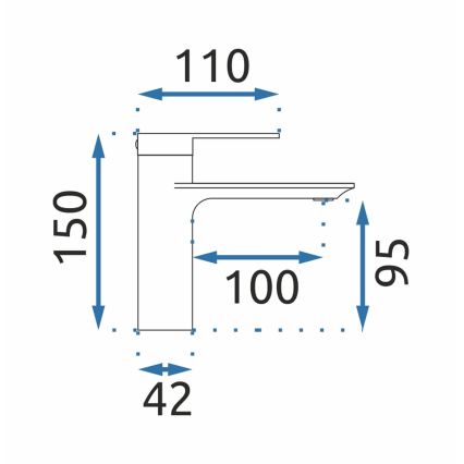 REA-B9986 - Wastafelkraan STORM 15 cm mat zwart