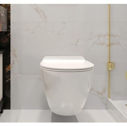 REA-C1400 - Hangend toilet met toiletbril CARTER RIMLESS keramiek/wit
