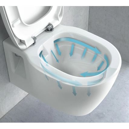 REA-C1400 - Hangend toilet met toiletbril CARTER RIMLESS keramiek/wit