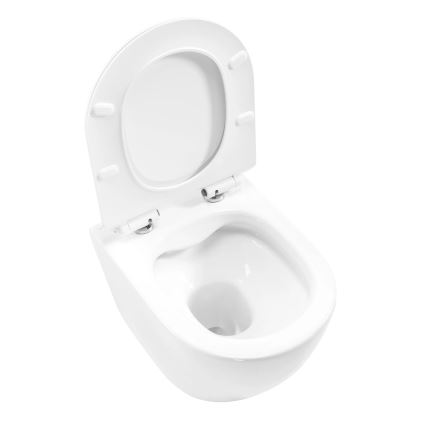 REA-C1400 - Hangend toilet met toiletbril CARTER RIMLESS keramiek/wit