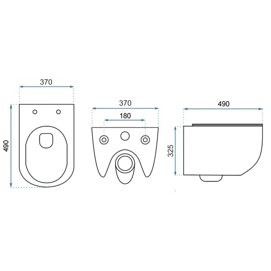 REA-C1400 - Hangend toilet met toiletbril CARTER RIMLESS keramiek/wit
