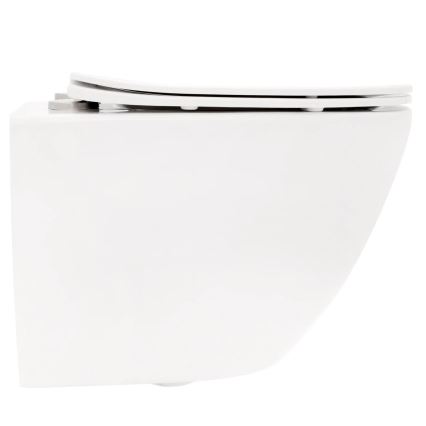 REA-C2760 - Hangend toilet met toiletzitting CARLO FLAT MINI RIMLESS keramiek/glanzend wit