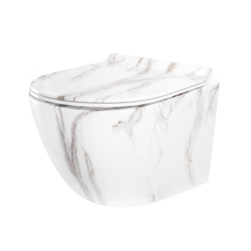 REA-C6390 - Hangend toilet met zitting CARTER TORNADO RIMLESS keramiek/steenlook