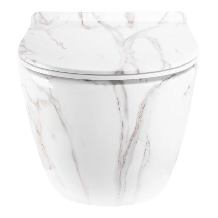 REA-C6390 - Hangend toilet met zitting CARTER TORNADO RIMLESS keramiek/steenlook