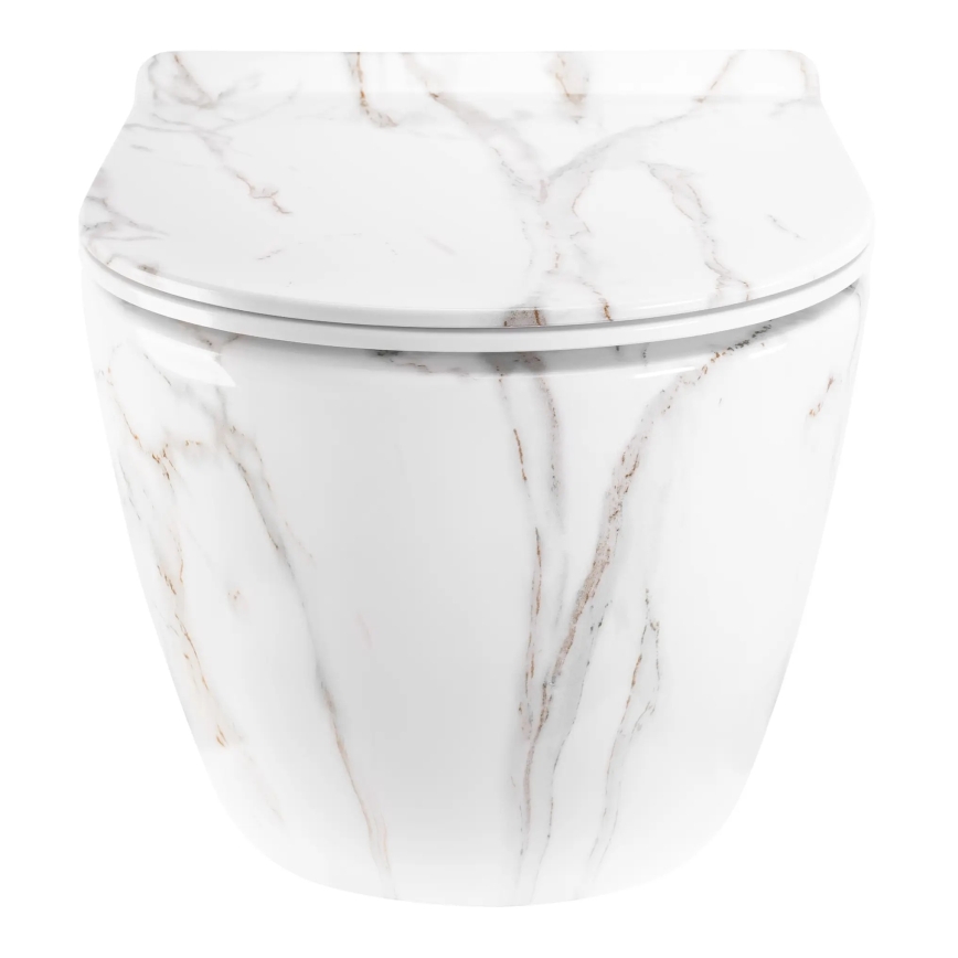 REA-C6390 - Hangend toilet met zitting CARTER TORNADO RIMLESS keramiek/steenlook