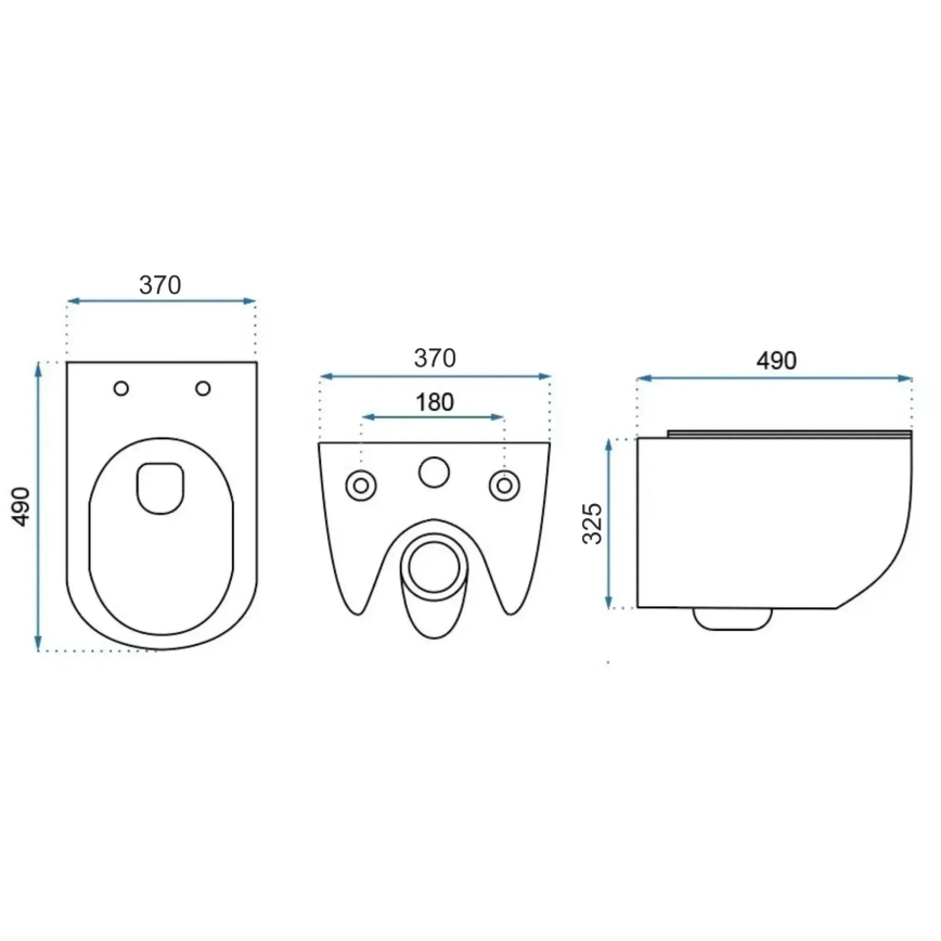 REA-C6390 - Hangend toilet met zitting CARTER TORNADO RIMLESS keramiek/steenlook