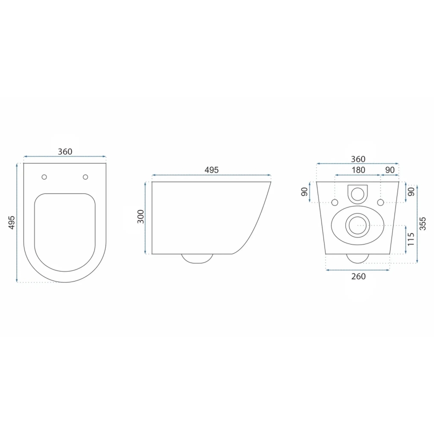 REA-C6800 - Wandcloset met toiletzitting TITO TORNADO RIMLESS keramiek/wit