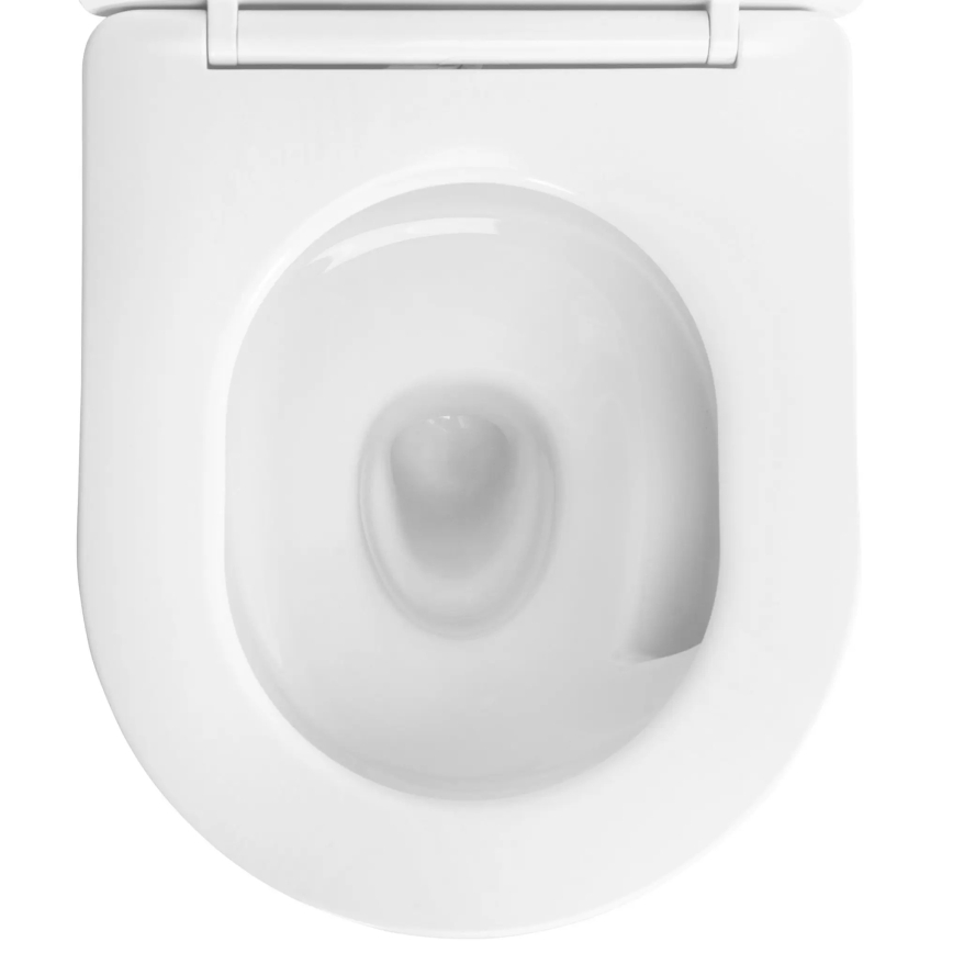 REA-C6806 - Hangend toilet met toiletbril CARLO MINI TORNADO RIMLESS keramiek/wit/goud