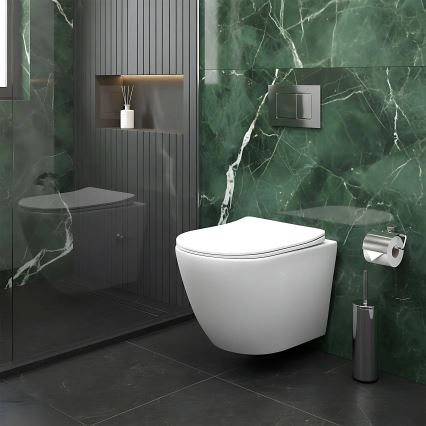 REA-C9701 - Hangend toilet met bidetdouche CARLO LUX keramiek/wit