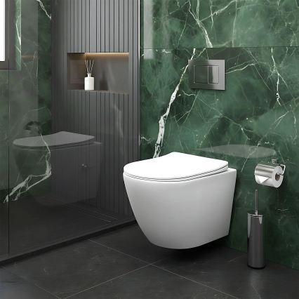 REA-C9701 - Hangend toilet met bidetdouche en toiletzitting CARLO LUX keramiek/wit