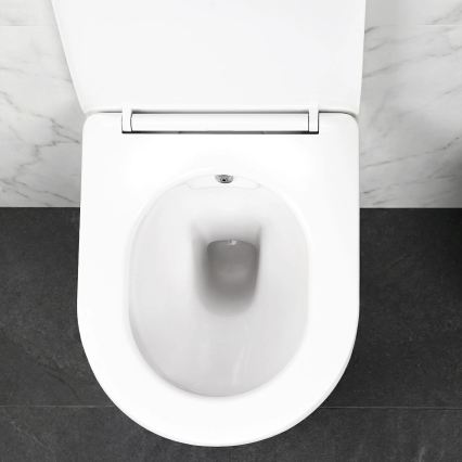 REA-C9701 - Hangend toilet met bidetdouche en toiletzitting CARLO LUX keramiek/wit