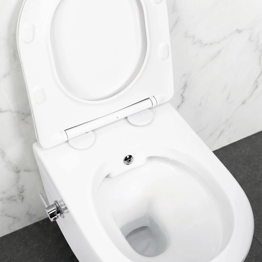REA-C9701 - Hangend toilet met bidetdouche en toiletzitting CARLO LUX keramiek/wit