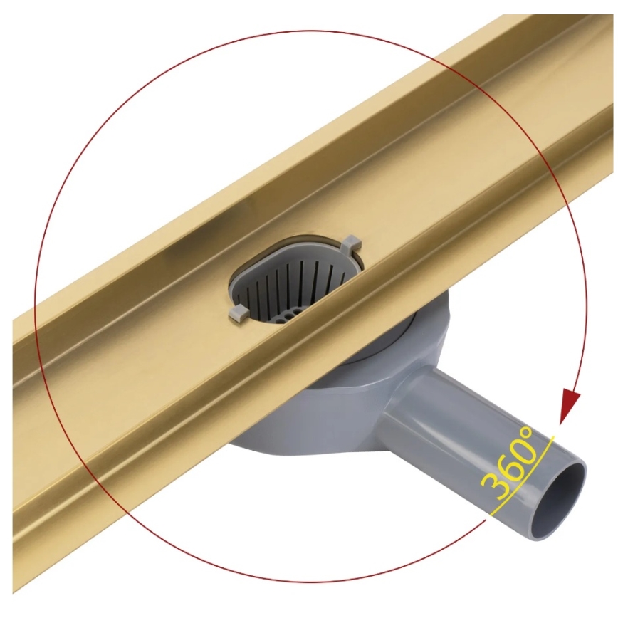 REA-G2702 - Afvoergoot NEOX PRO 70 cm roestvrij staal/geborsteld goud