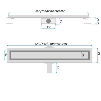 REA-G2738 - Afvoergoot NEOX PRO 100 cm, goudkleurig