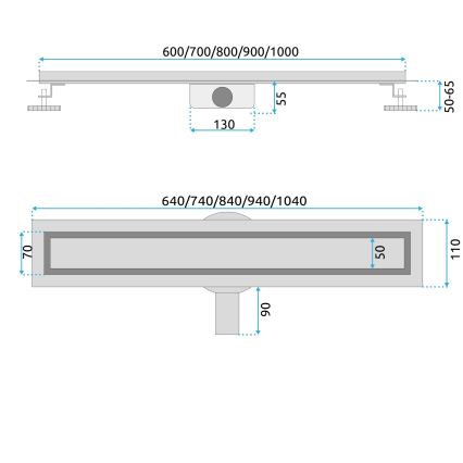 REA-G4801 - Afvoergoot NEOX PRO 70 cm geborsteld koper