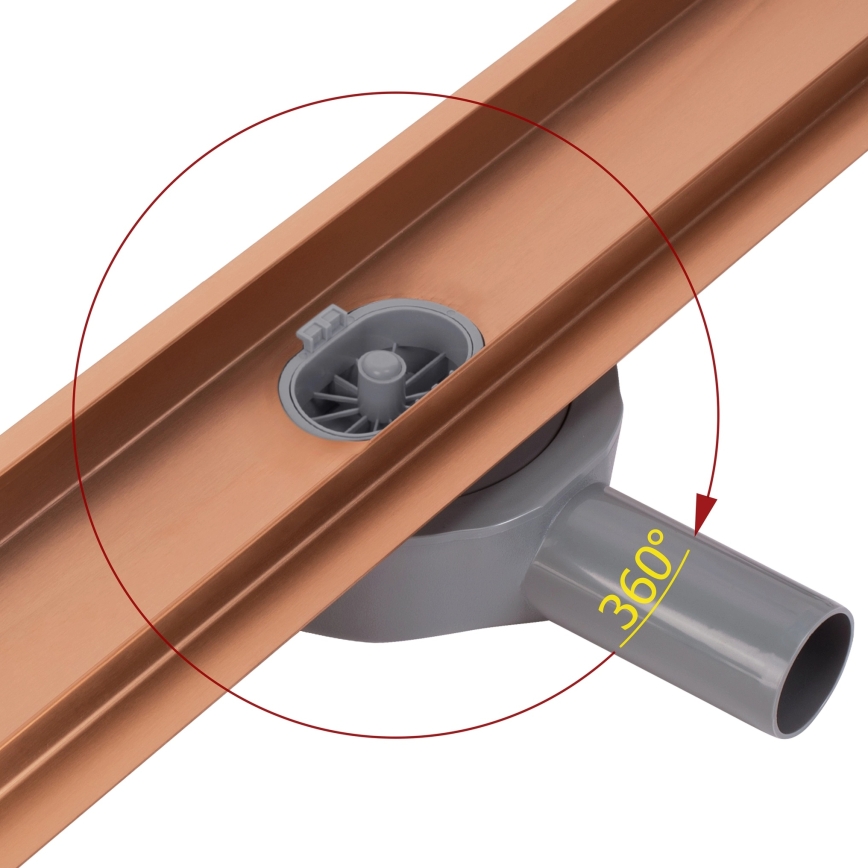 REA-G4802 - Afvoergoot NEOX PRO 80 cm, geborsteld koper
