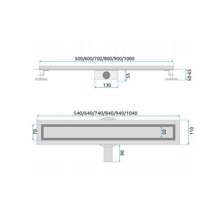 REA-G5808 - NEOX PRO afvoergoot 70 cm roestvrij staal