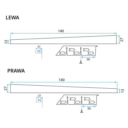 REA-K3218 - Hellingsprofiel 140 cm zwart