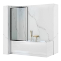 REA-K7632 - Beweegbaar badscherm LAGOS 140x70 cm zwart/helder