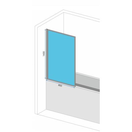 REA-K7633 - Verstelbare badwand LAGOS 140x80 cm zwart/helder