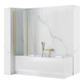 REA-K9777 - AGAT opvouwbare badwand 140x100 cm geborsteld goud/helder