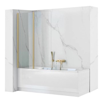 REA-K9777 - AGAT opvouwbare badwand 140x100 cm geborsteld goud/helder