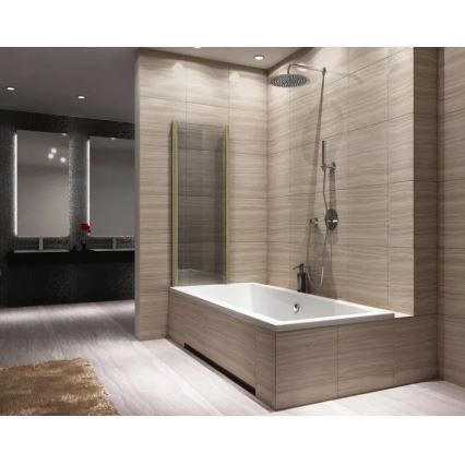 REA-K9777 - AGAT opvouwbare badwand 140x100 cm geborsteld goud/helder