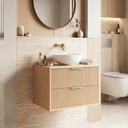 REA-M0408 - Hangend badkamermeubel MONO 60x47 cm voor onder de wastafel, beige