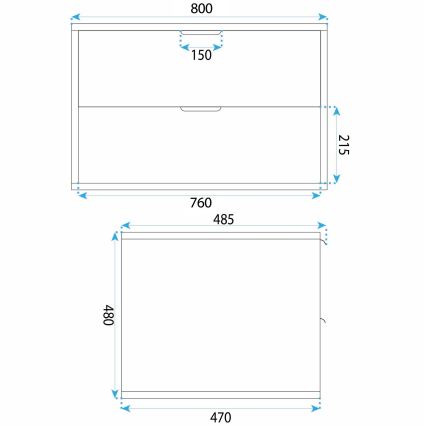 REA-M0409 - Hangende onderkast voor wastafel MONO 80x48,5 cm beige