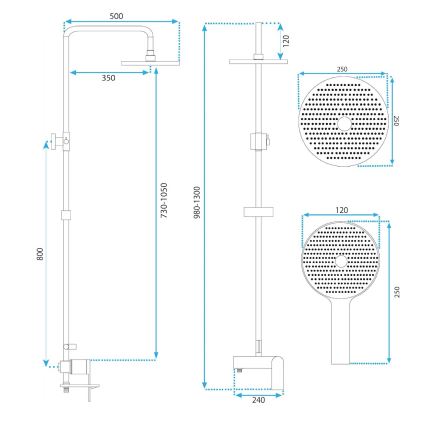 REA-P2400 - Doucheset met AVALON-mengkraan in geborsteld goud