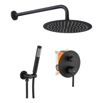 REA-P4100 - LUNGO doucheset met inbouwmengkraan, zwart