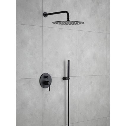 REA-P4100 - LUNGO doucheset met inbouwmengkraan, zwart