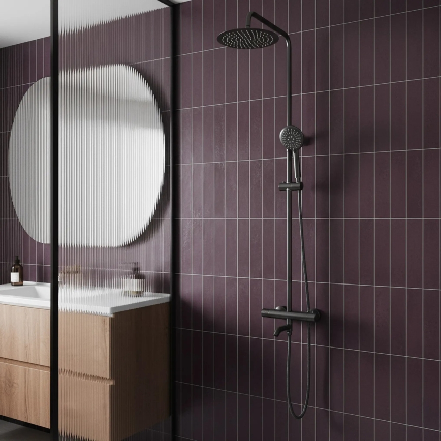 REA-P6386 - Doucheset met thermostatische kraan LUNGO, titaan