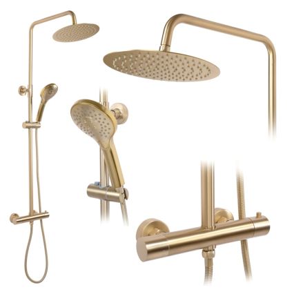 REA-P6602 - Doucheset met thermostaatkraan VINCENT, geborsteld goud