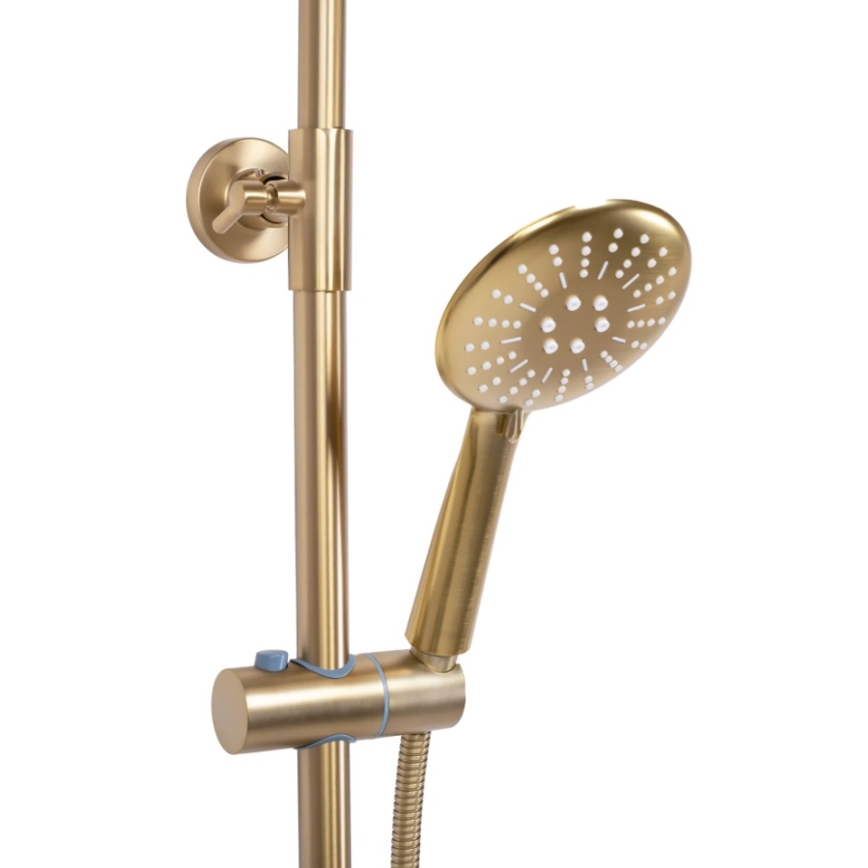 REA-P6604 - Doucheset met thermostaatkraan LUNGO, geborsteld goud