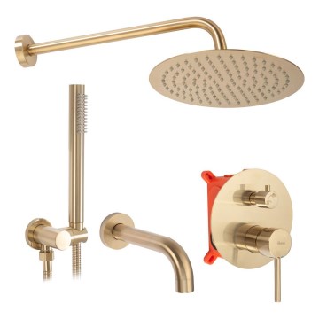 REA-P6609 - Doucheset met inbouwkraan LUNGO, geborsteld goud