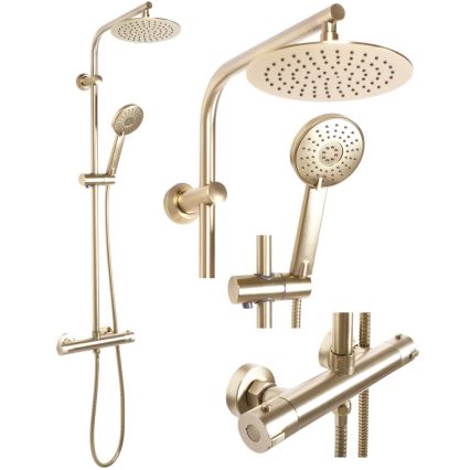 REA-P8413 - Doucheset BLISS met thermostaatkraan, geborsteld goud