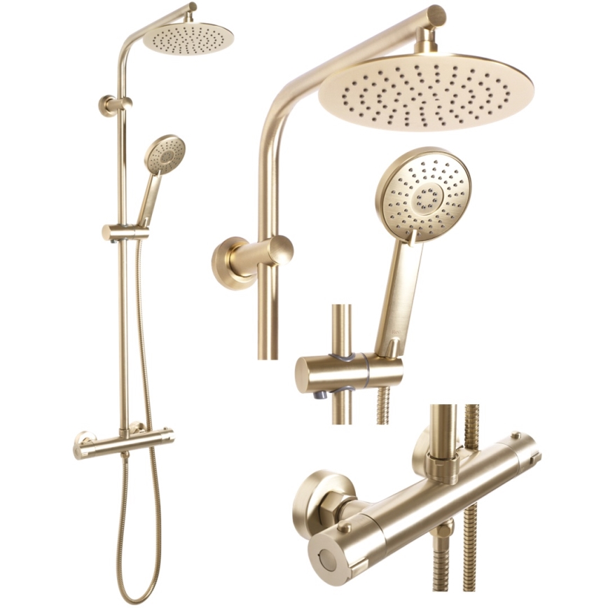 REA-P8413 - Doucheset BLISS met thermostaatkraan, geborsteld goud