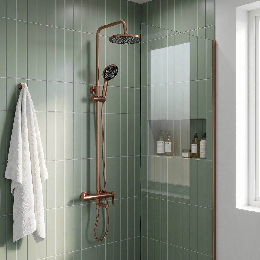 REA-P8715 - Doucheset met mengkraan ARCOS geborsteld koper