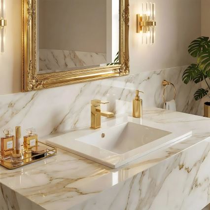 REA-U0040 - Inbouwwastafel DAFNE 46,5x76 cm keramiek/glanzend wit